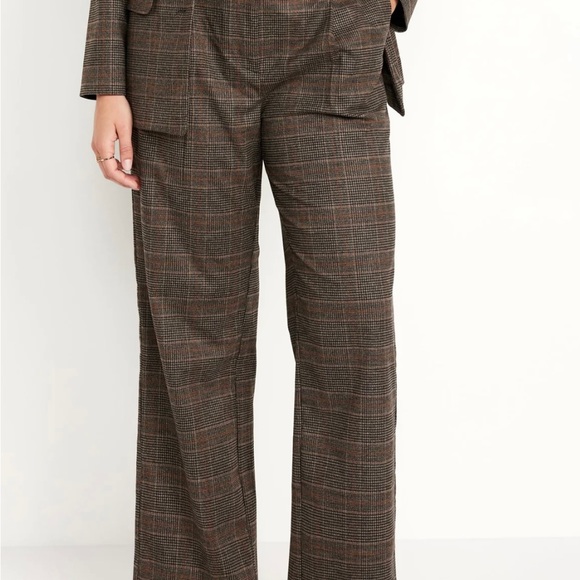 Old Navy Pants - Taylor Plaid Trousers - Brown XXL